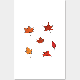 Fall Leaves Watercolor Posters and Art